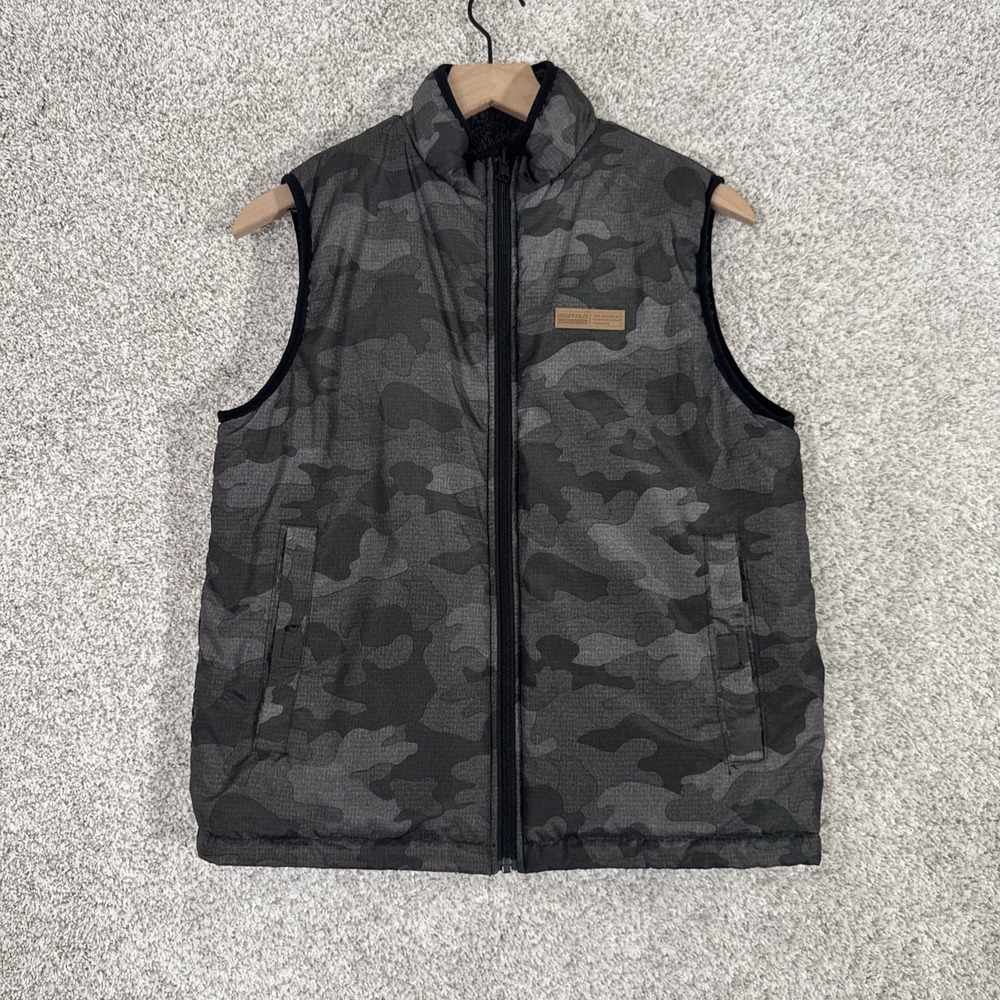 Buffalo David Bitton Reversible Vest Youth Size‎ XL 14-16 Camo Print Blue